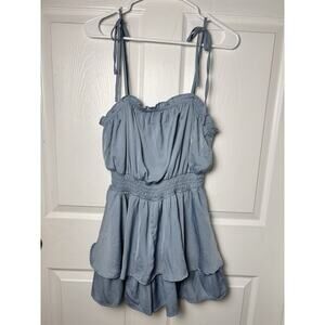 She And Sky Blue Fun And Flirty Jumpsuit Shorts Large